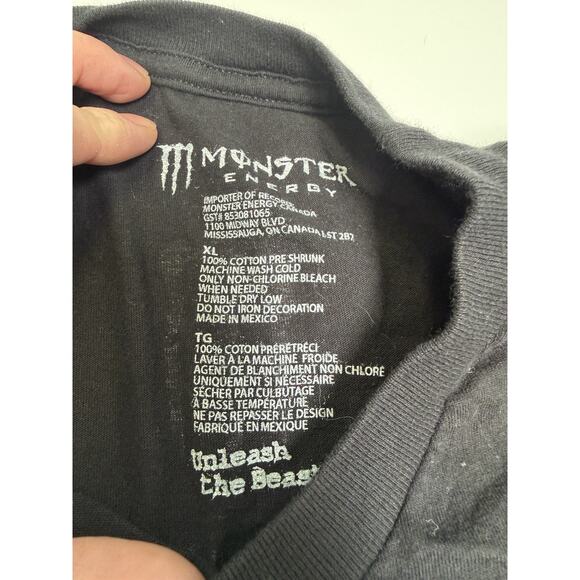 Mens Size XL Monster Energy Shirt Black Short Sleeve Graphic Tee - Picture 3 of 7